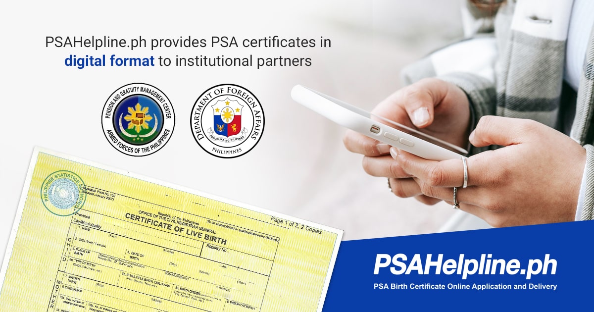PSAHelpline.ph offers PSA certificates in secure digital format for faster, more convenient access to civil registry documents